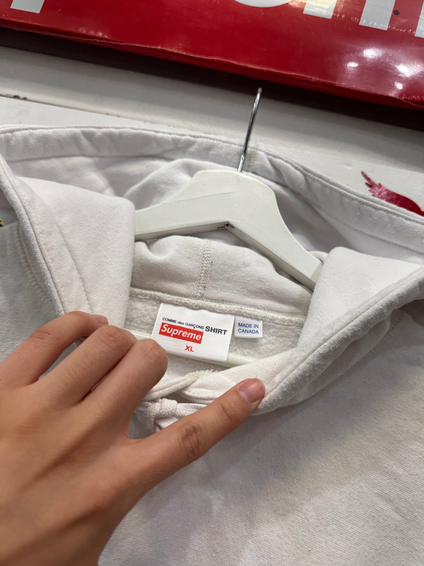Supreme CDG White Hoodie 2017