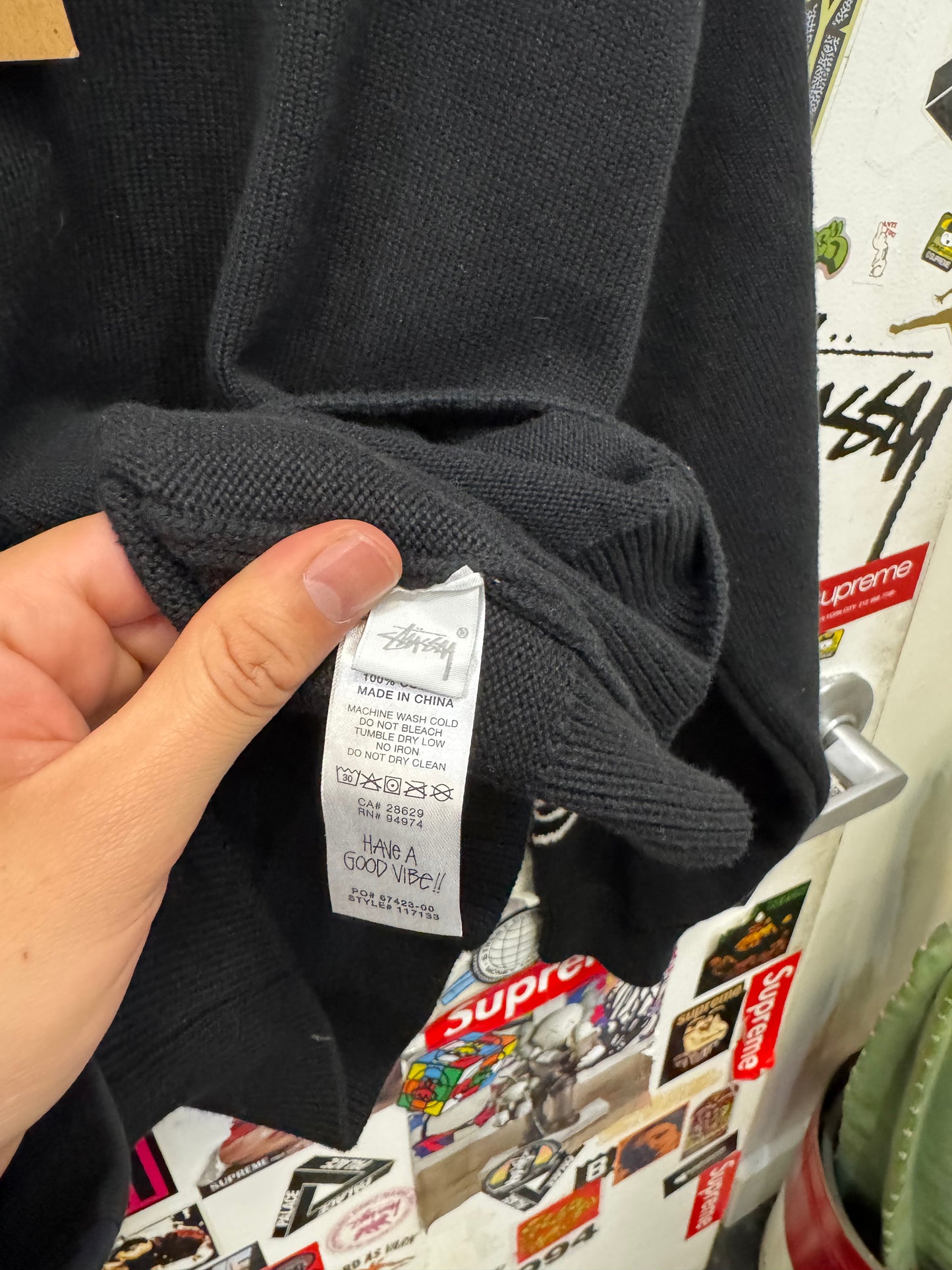 Stussy Black Knitted Crewneck